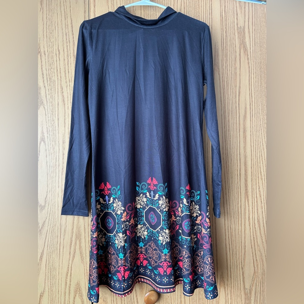 long sleeve flowered dress